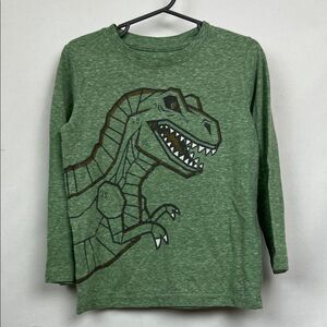 Jumping Beans green dinosaur graphic long sleeve Tshirt Size 4